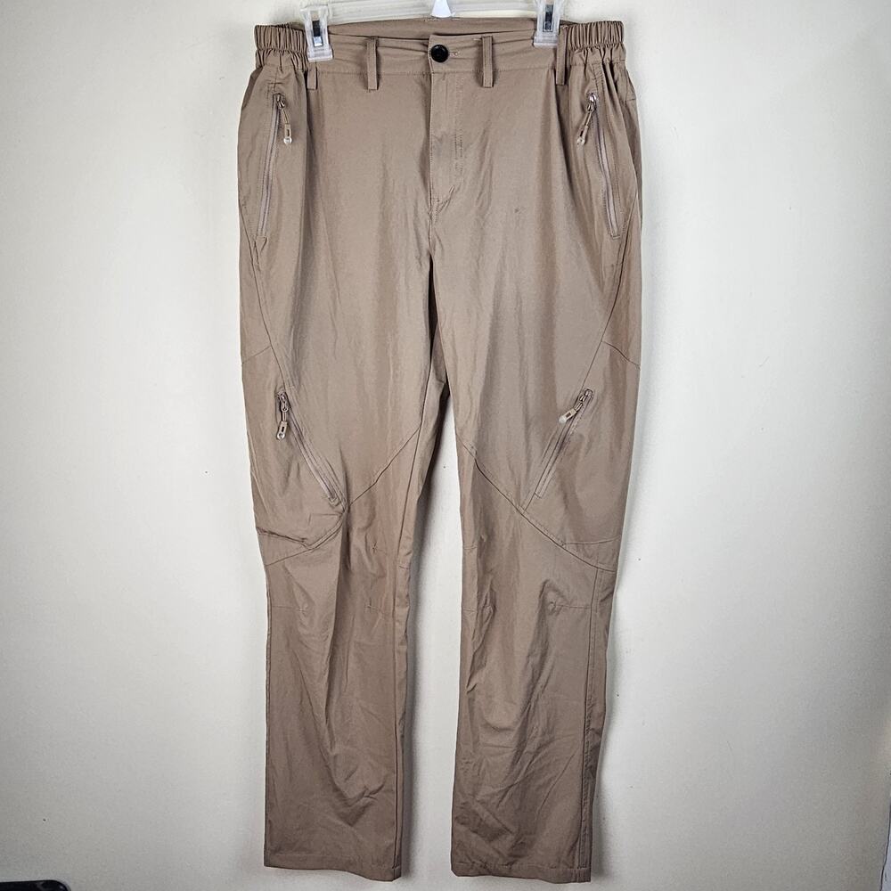 Postropaky Mens Hiking Pants 34X32 beige Quick Dry Lightweight Fishing